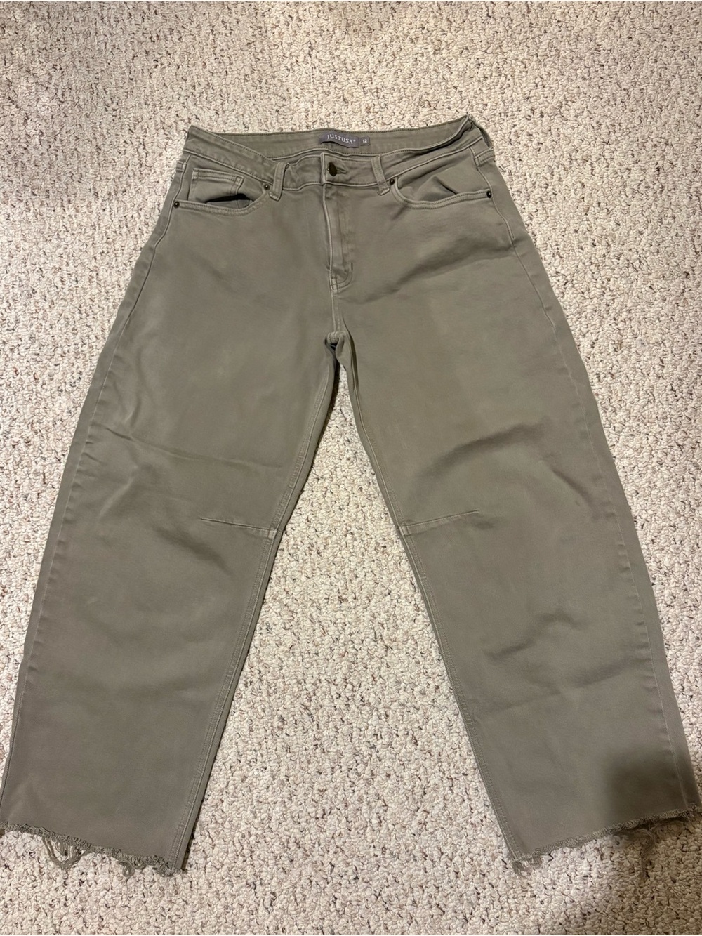 Just USA Olive Green Jeans - Size 12